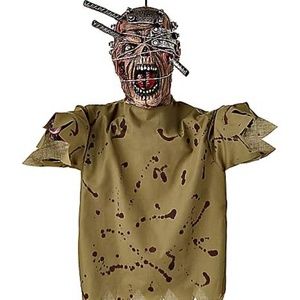Half Body hanging Zombie Scary Creepy bloody Halloween Prop